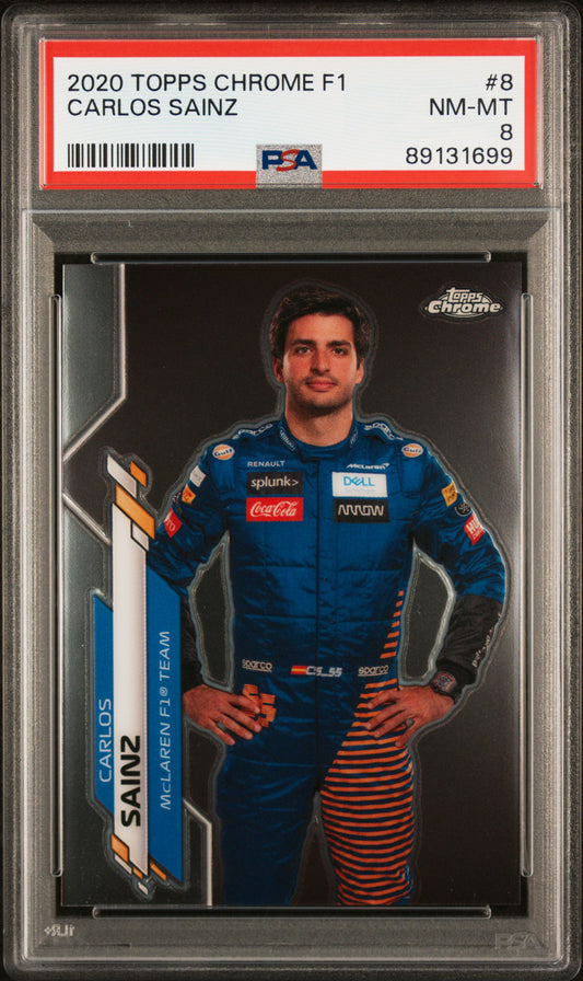 2020 Topps Chrome Formula 1 #8 Carlos Sainz PSA 8