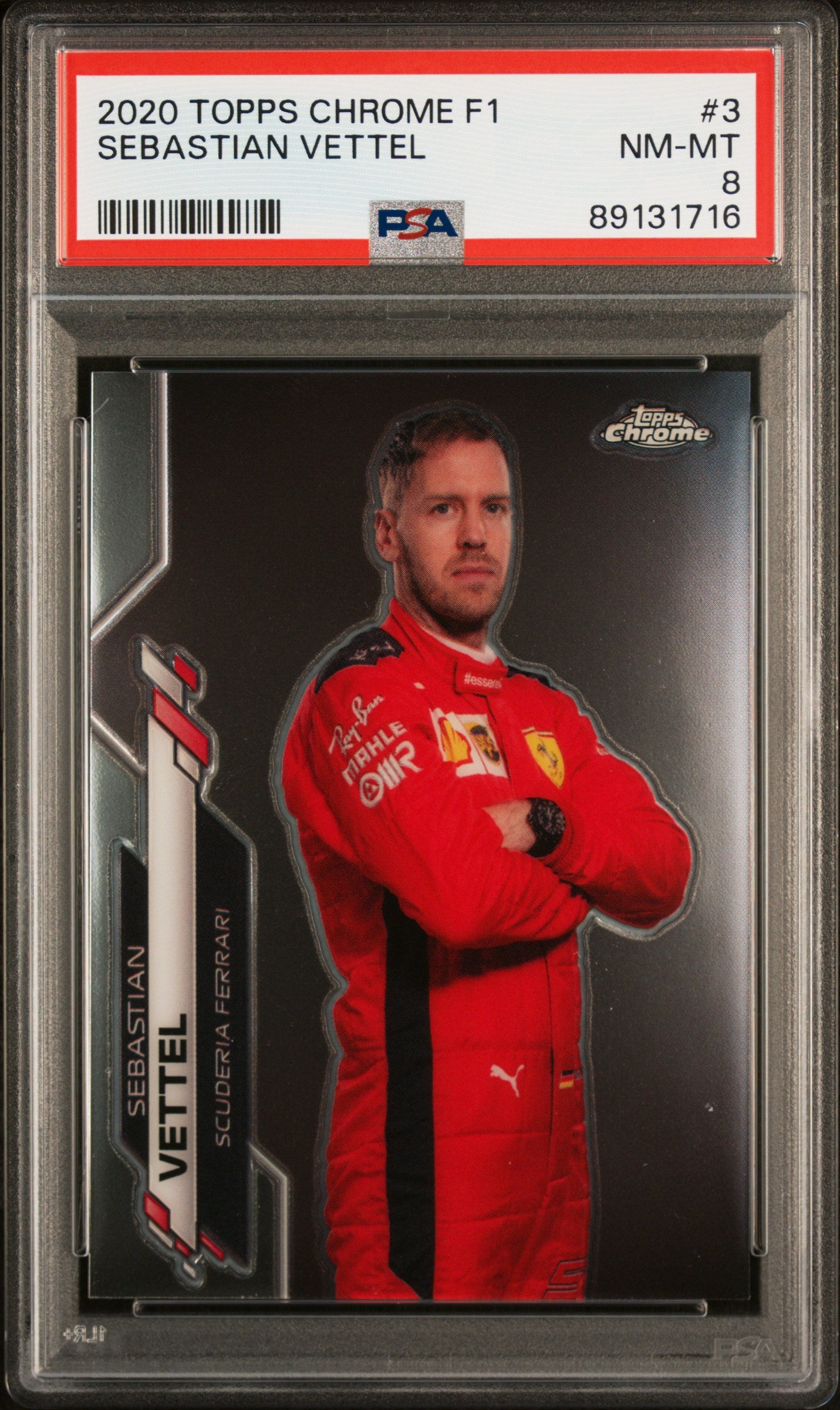 2020 Topps Chrome Formula 1 #3 Sebastian Vettel PSA 8