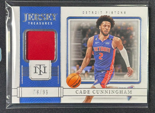2022-23 Panini National Treasures #JT-ADE Cade Cunningham Jersey Treasures #/99