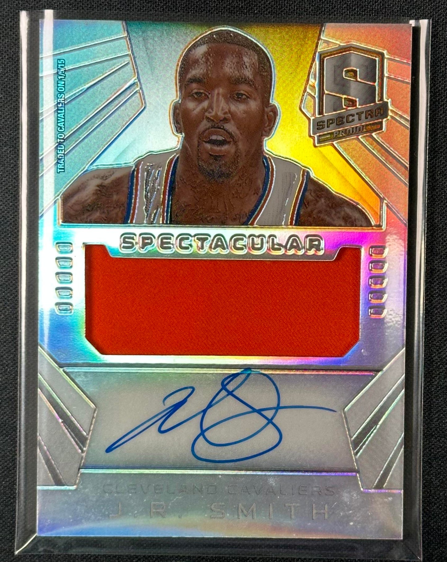 2014-15 Panini Spectra J.R. Smith Spectacular Swatches Signatures Prizms #/35