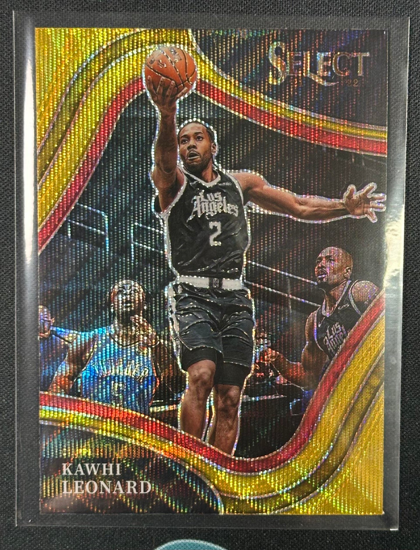 2021-22 Panini Select #217 Kawhi Leonard Gold Wave Prizms