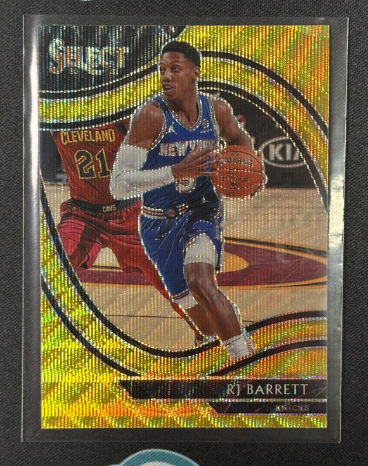 2020-21 Panini Select #258 RJ Barrett Gold Wave Prizms