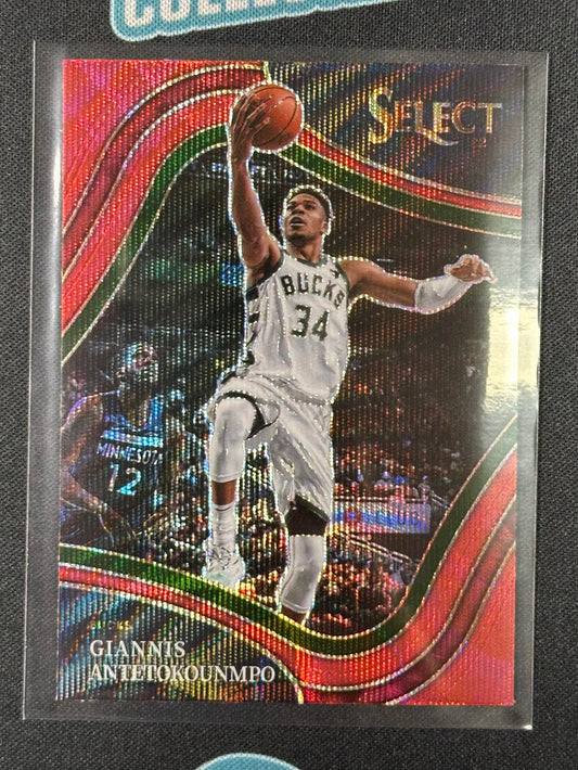 2021-22 Panini Select #292 Giannis Antetokounmpo Red Wave Prizms