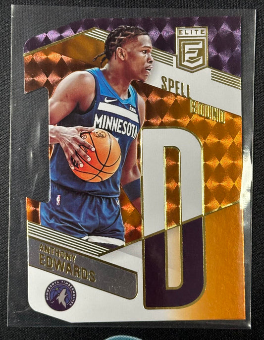 2022-23 Donruss Elite #28 Anthony Edwards Spellbound Orange Die Cut