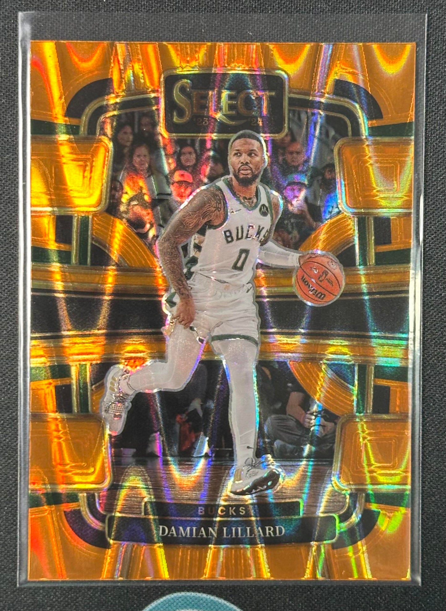 2023-24 Panini Select #63 Damian Lillard Orange Tectonic Prizms