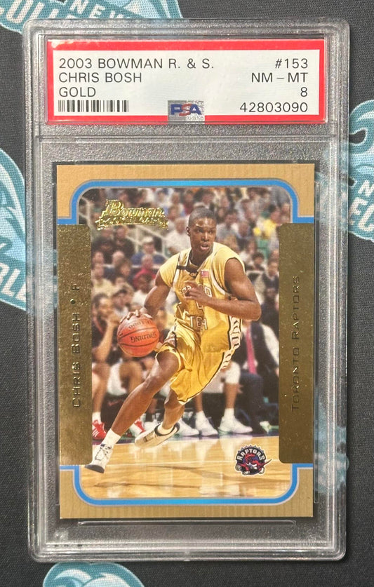 2003 Bowman Rookies & Stars #153 Chris Bosh Gold PSA 8