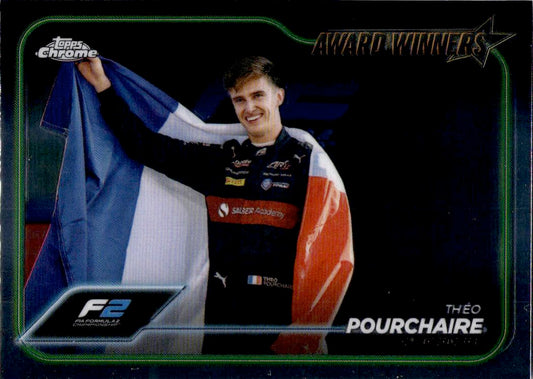 2024 Topps Chrome Formula 1 #185 Theo Pourchaire Purple / Green Refractors