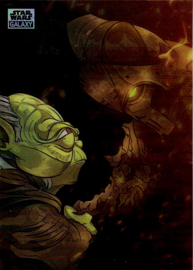 2024 Topps Chrome Star Wars Galaxy #AS-9 Yoda Meets Darth Bane Art of the Sith
