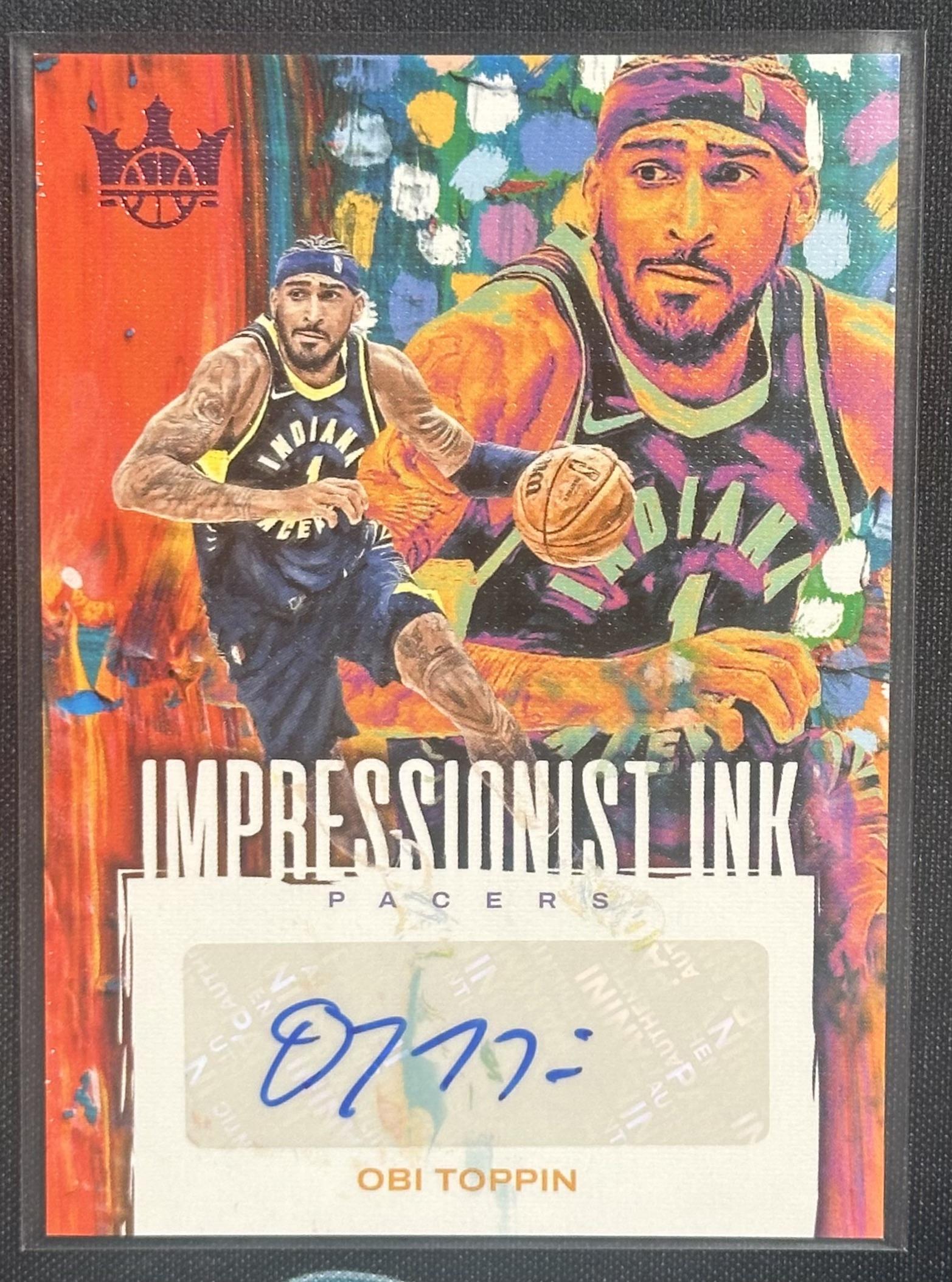 2023-24 Panini Court Kings #II-OBI Obi Toppin Impressionist Ink Pink #/8