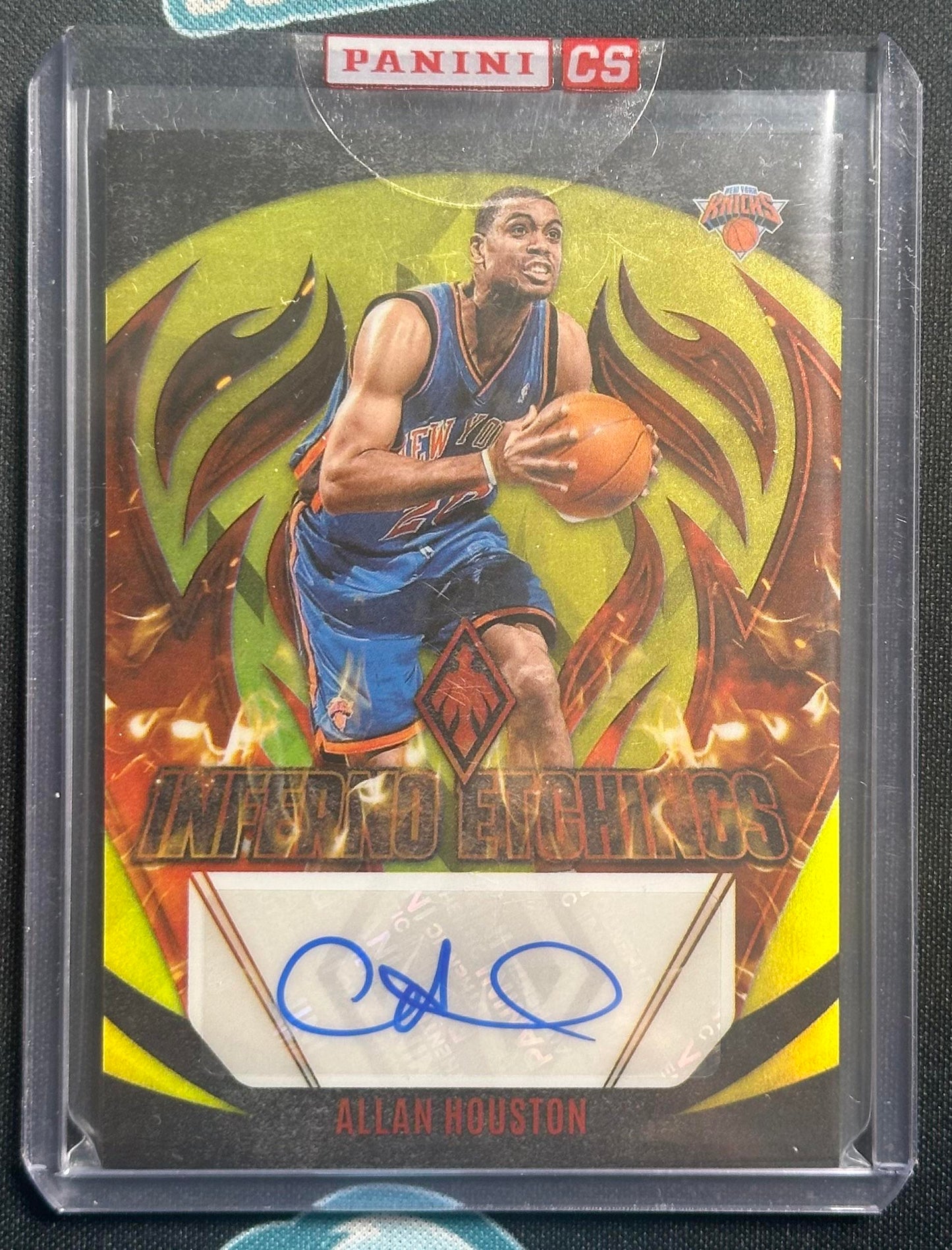 2023-24 Panini Phoenix #IE-ALH Allan Houston Inferno Etchings Yellow #/35