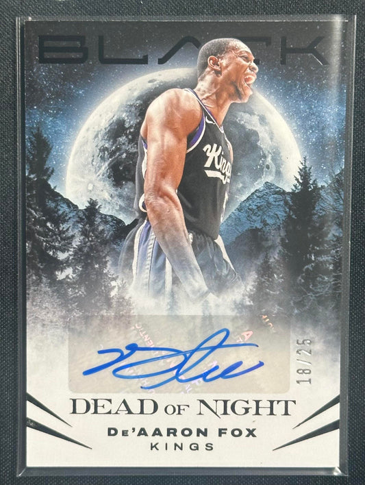 2023-24 Panini Black #DON-DF De'Aaron Fox Dead of Night #/25