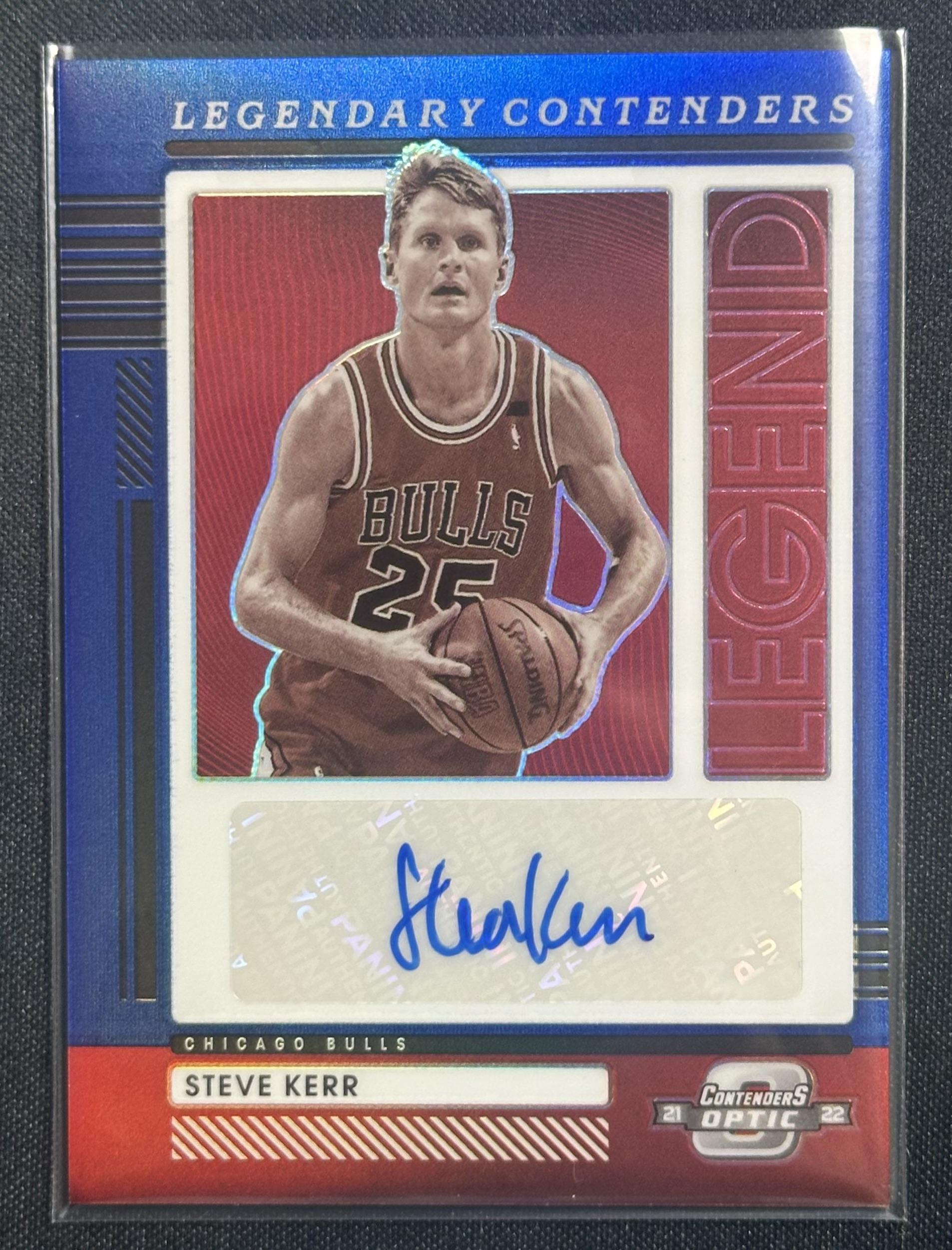 2021-22 Contenders Optic Steve Kerr Legendary Contenders Autographs Blue #/75