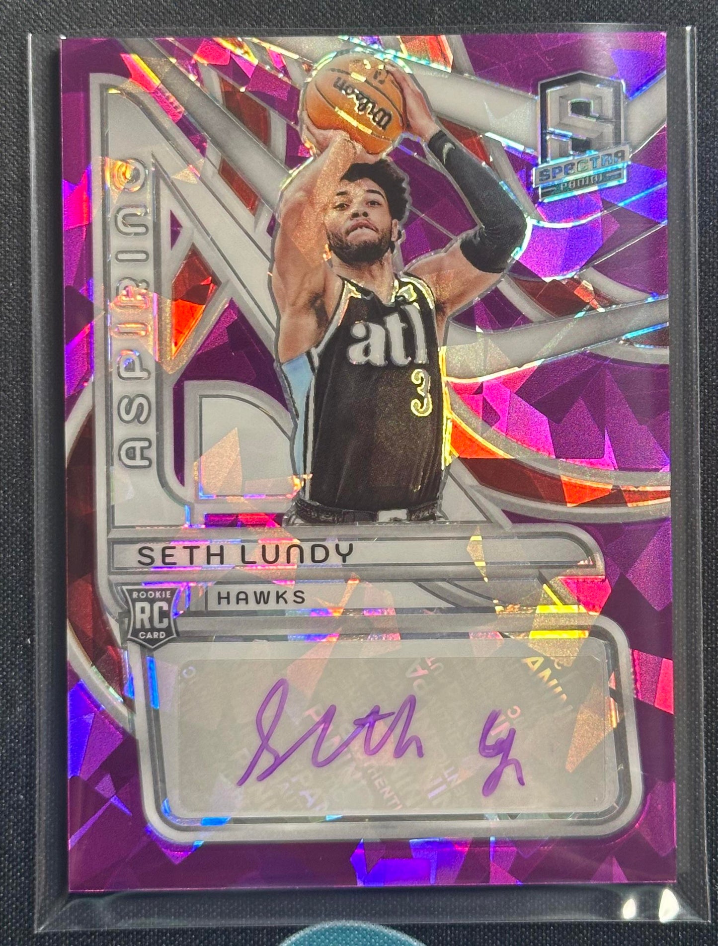2023-24 Panini Spectra #AA-SLD Seth Lundy Aspiring Autographs Purple #/35