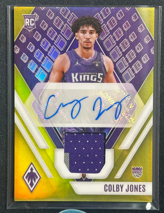 2023-24 Panini Phoenix #RJA-CBJ Colby Jones Rookie Jersey Autographs Yellow #/35