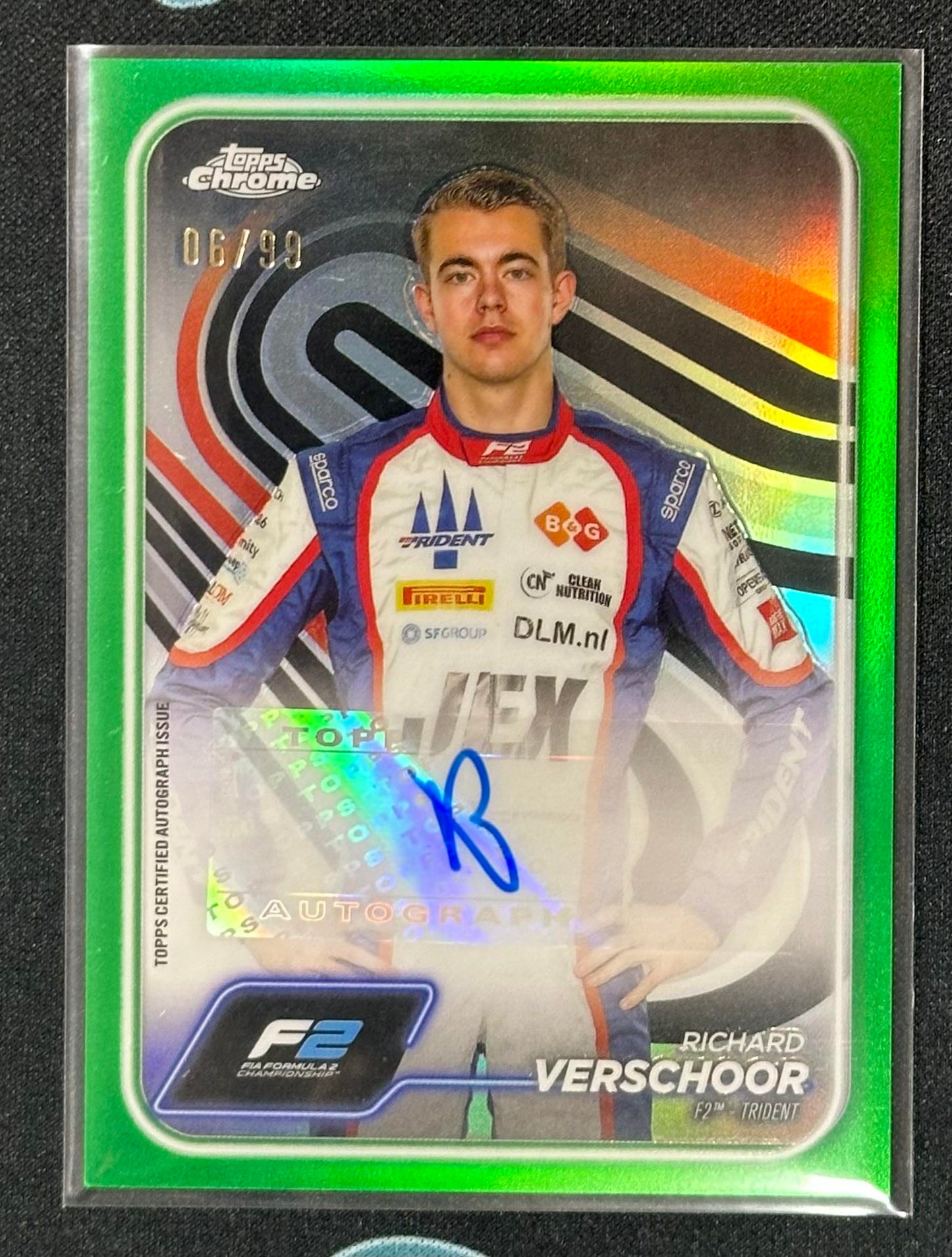 2024 Topps Chrome Formula 1 Richard Verschoor Chrome Autographs Green Ref #/99