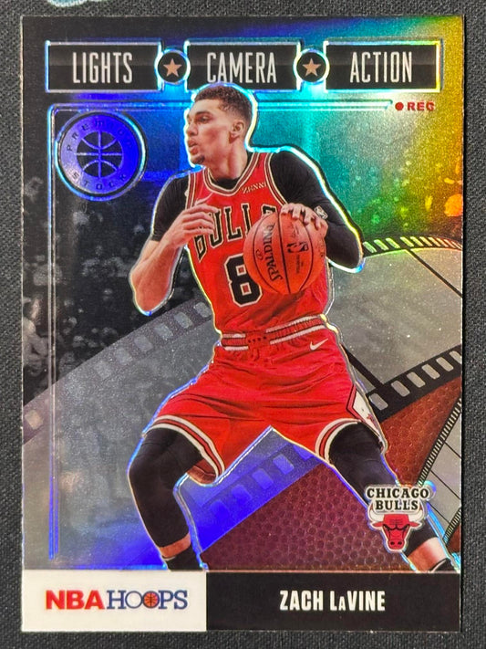 2019-20 Hoops Premium Stock #18 Zach LaVine Lights Camera Action Holo