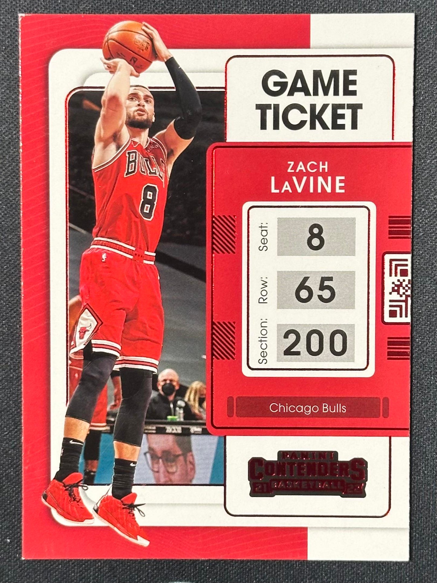 2021-22 Panini Contenders #46 Zach LaVine Game Ticket Red