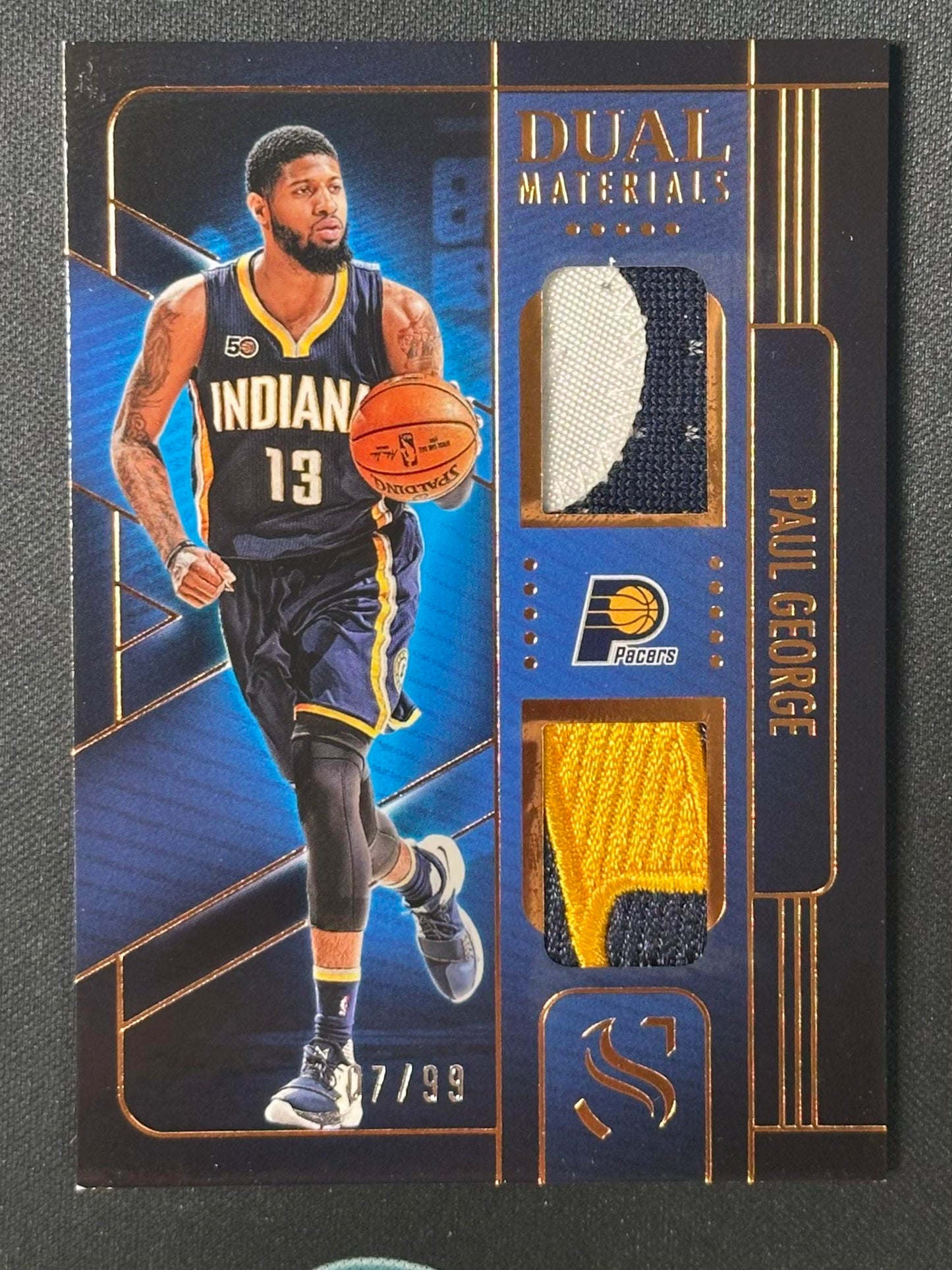 2024-25 Panini Silhouette Dual Materials Paul George Bronze /99