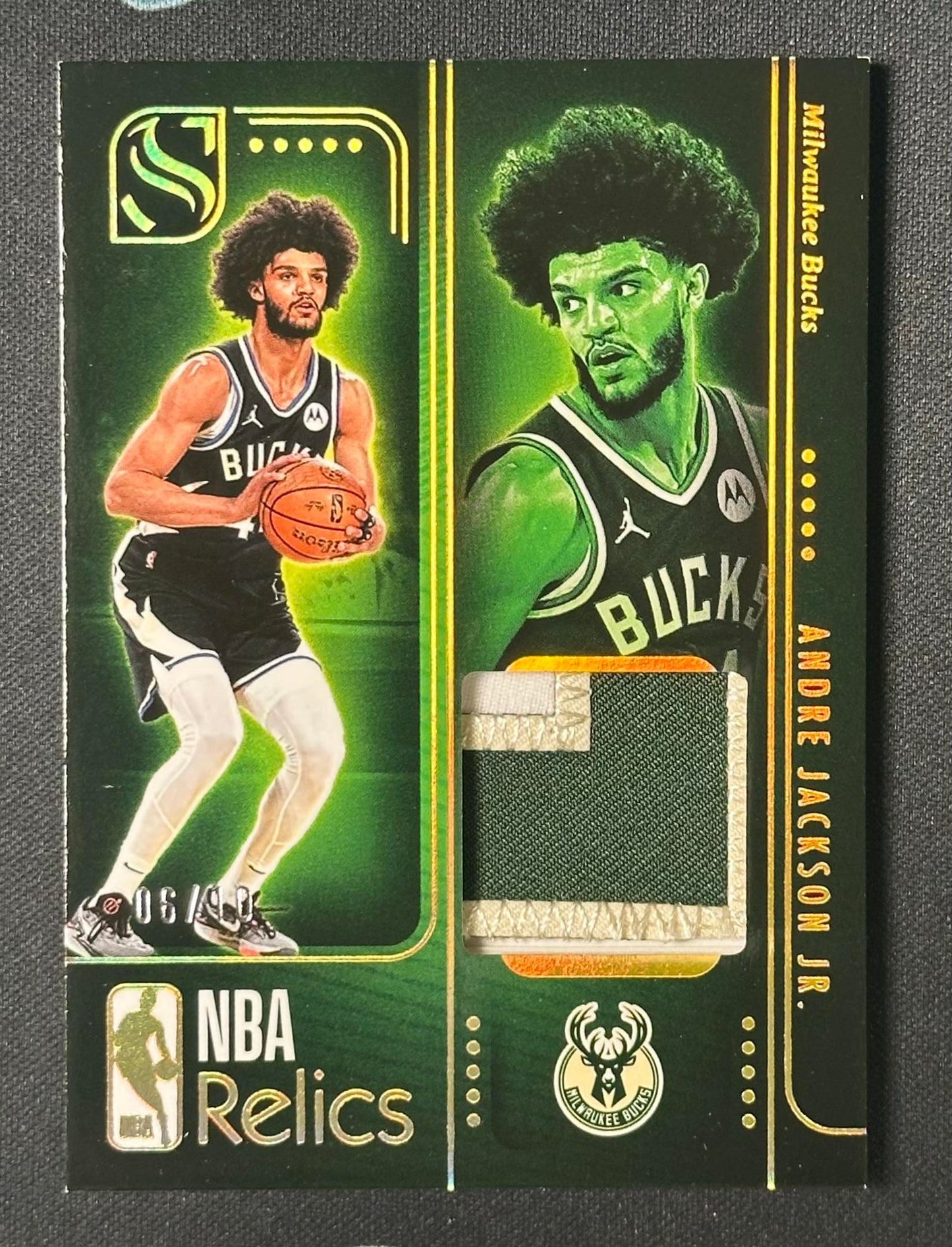 2024-25 Panini Silhouette NBA Relics Andre Jackson Jr Holo Gold /10