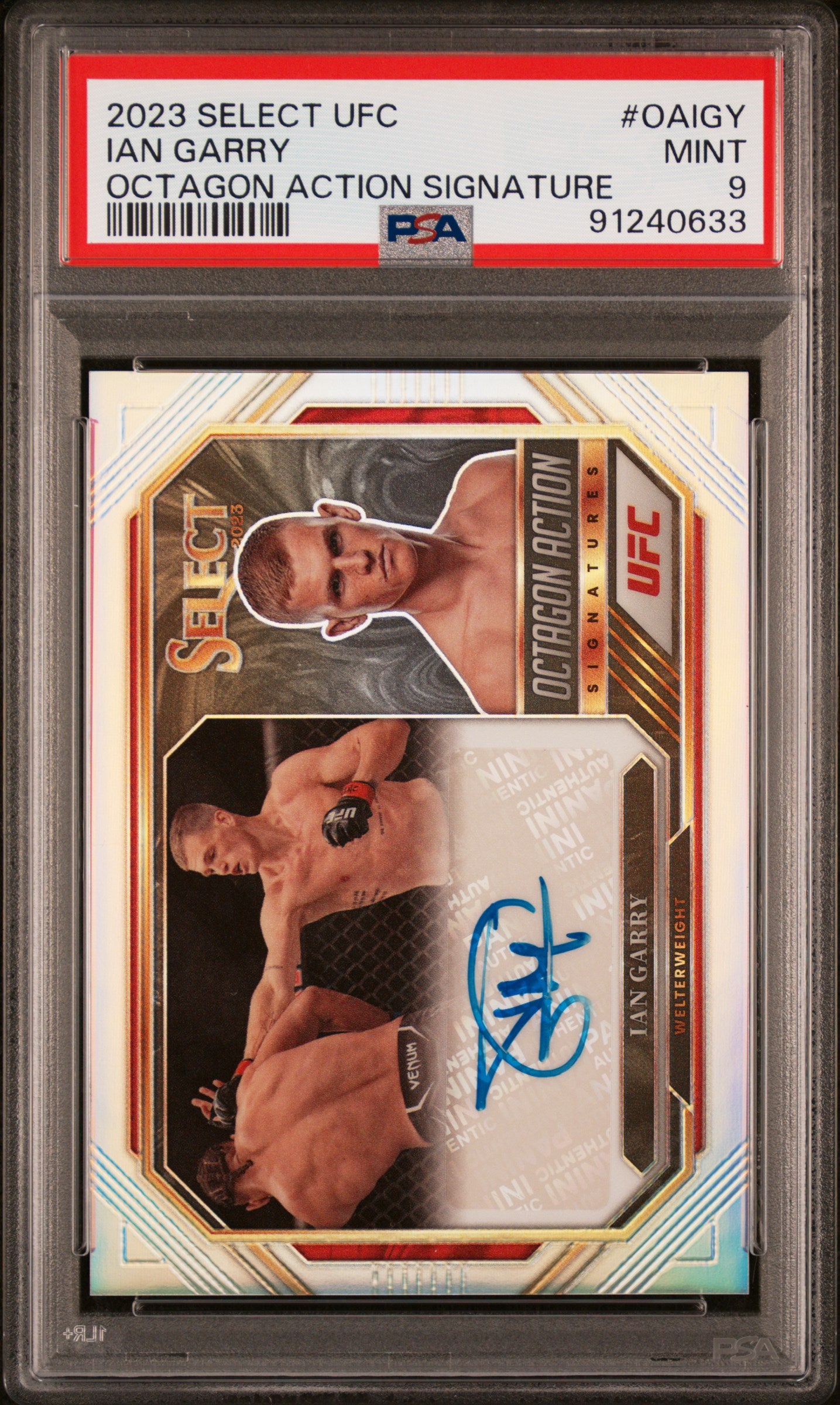 2023 Panini Select UFC #OA-IGY Ian Garry Octagon Action Signatures PSA 9