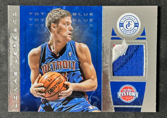 2013-14 Panini Totally Certified #67 Jonas Jerebko Materials Blue Prime #/7