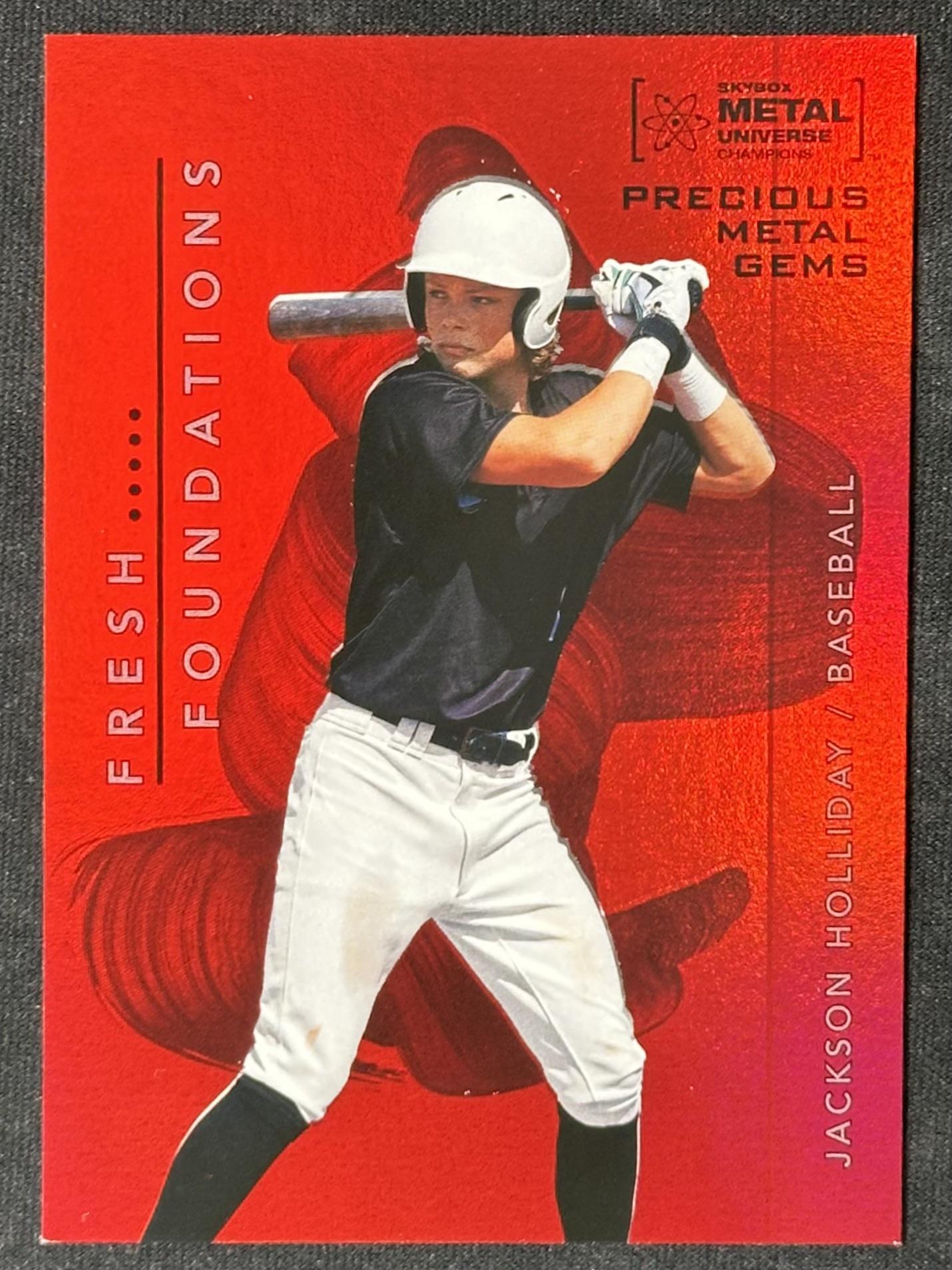 2022 SkyBox Metal Universe Champions #FF47 Jackson Holliday Red #/100