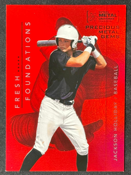 2022 SkyBox Metal Universe Champions #FF47 Jackson Holliday Red #/100