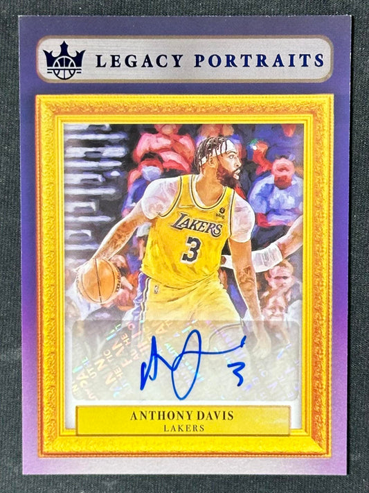 2021-22 Panini Court Kings Anthony Davis Legacy Portrait Signatures Sapphire /10