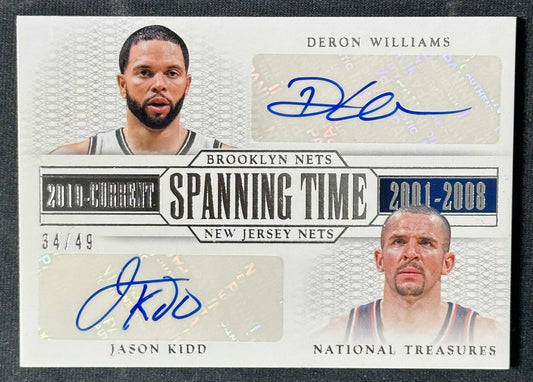 2013-14 Panini NT Deron Williams / Jason Kidd Spanning Time Dual Signatures #/49