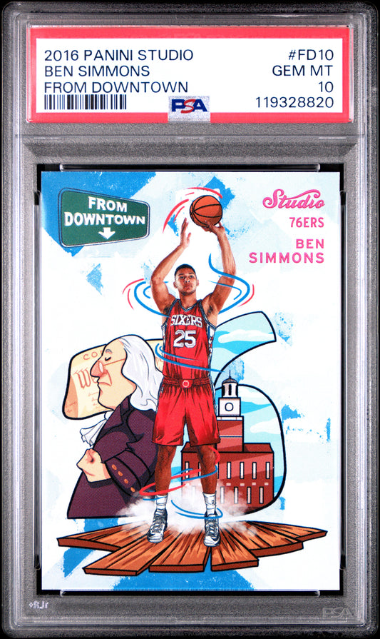 2016 Panini Studio From Downtown #FD10 Ben Simmons From Downtown PSA 10