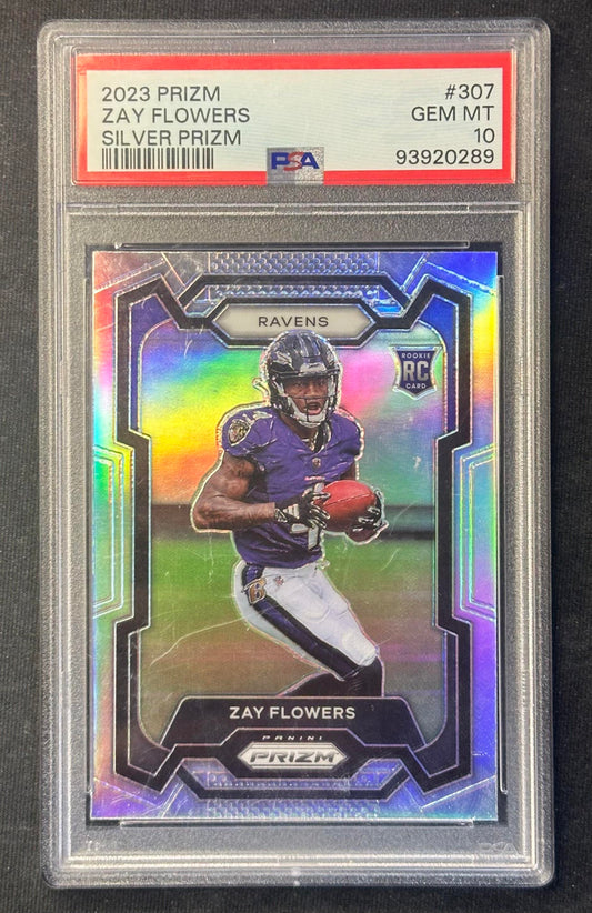2023 Panini Prizm #307 Zay Flowers Silver PSA 10