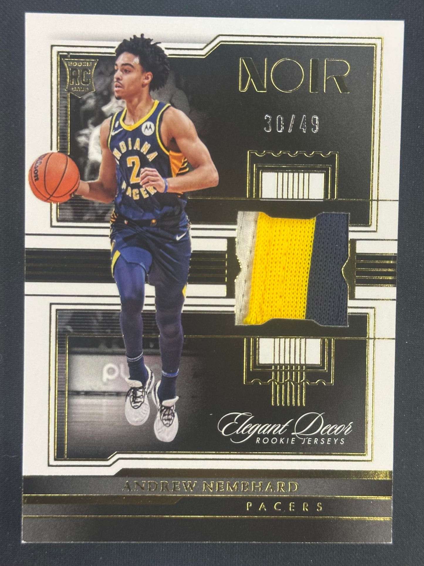 2022-23 Panini Noir Andrew Nembhard Elegant Decor Rookie Jerseys Prime /49