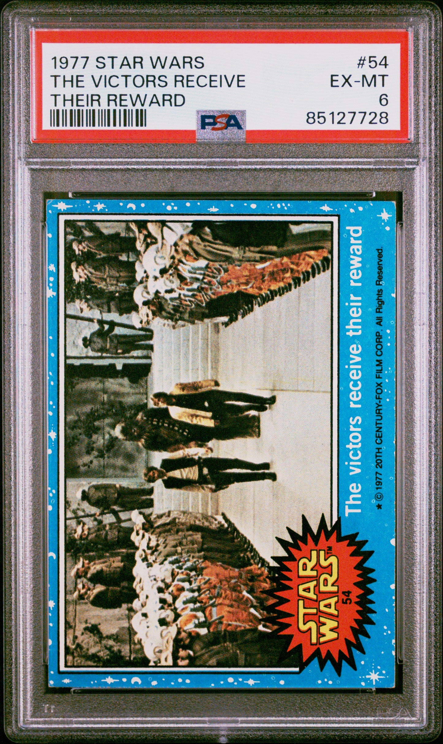 1977 Star Wars #54 The Victors Receive Their Reward PSA 6