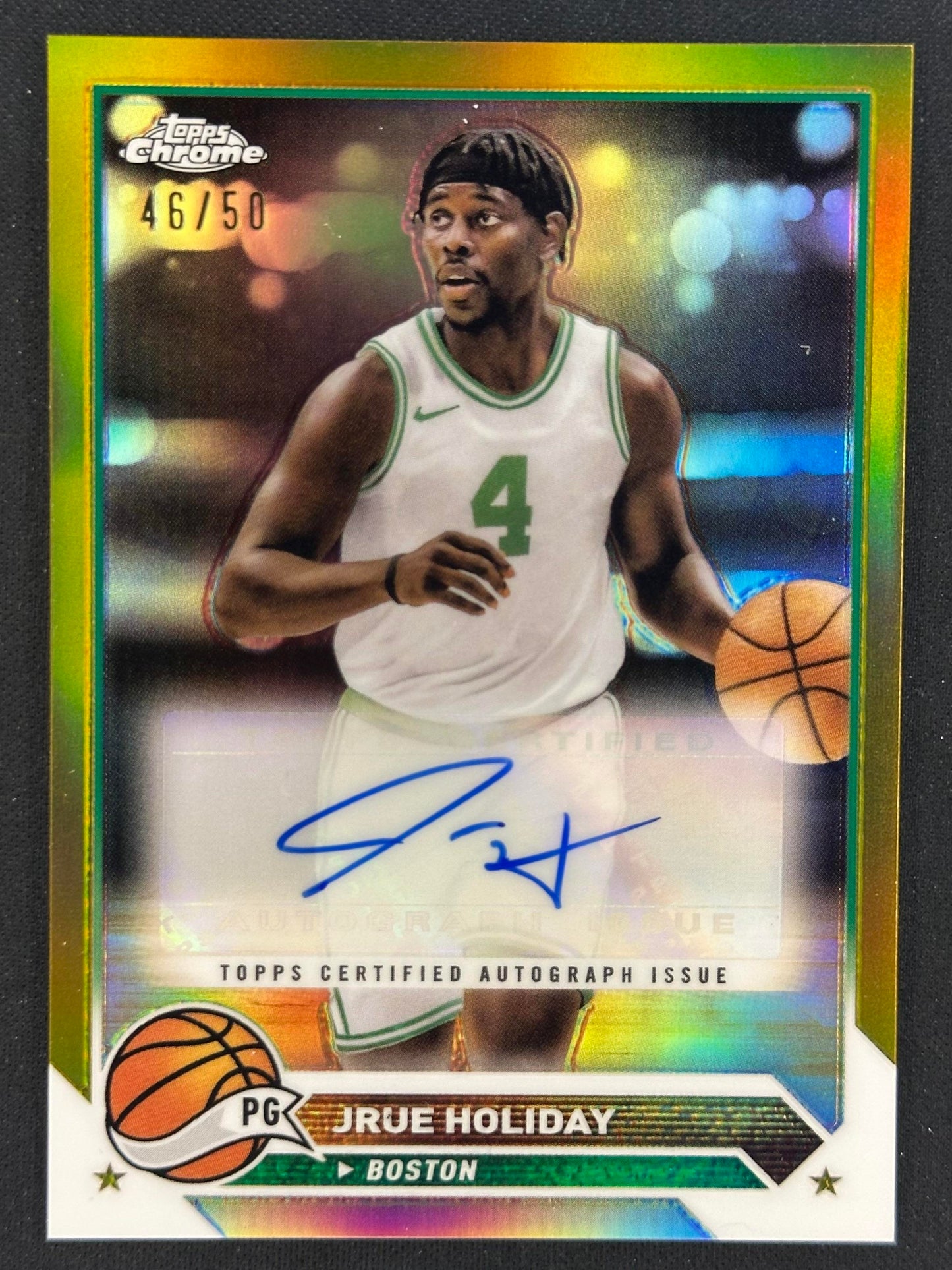 2023-24 Topps Chrome #CG-JH Jrue Holiday Autographs Gold Refractors #/50