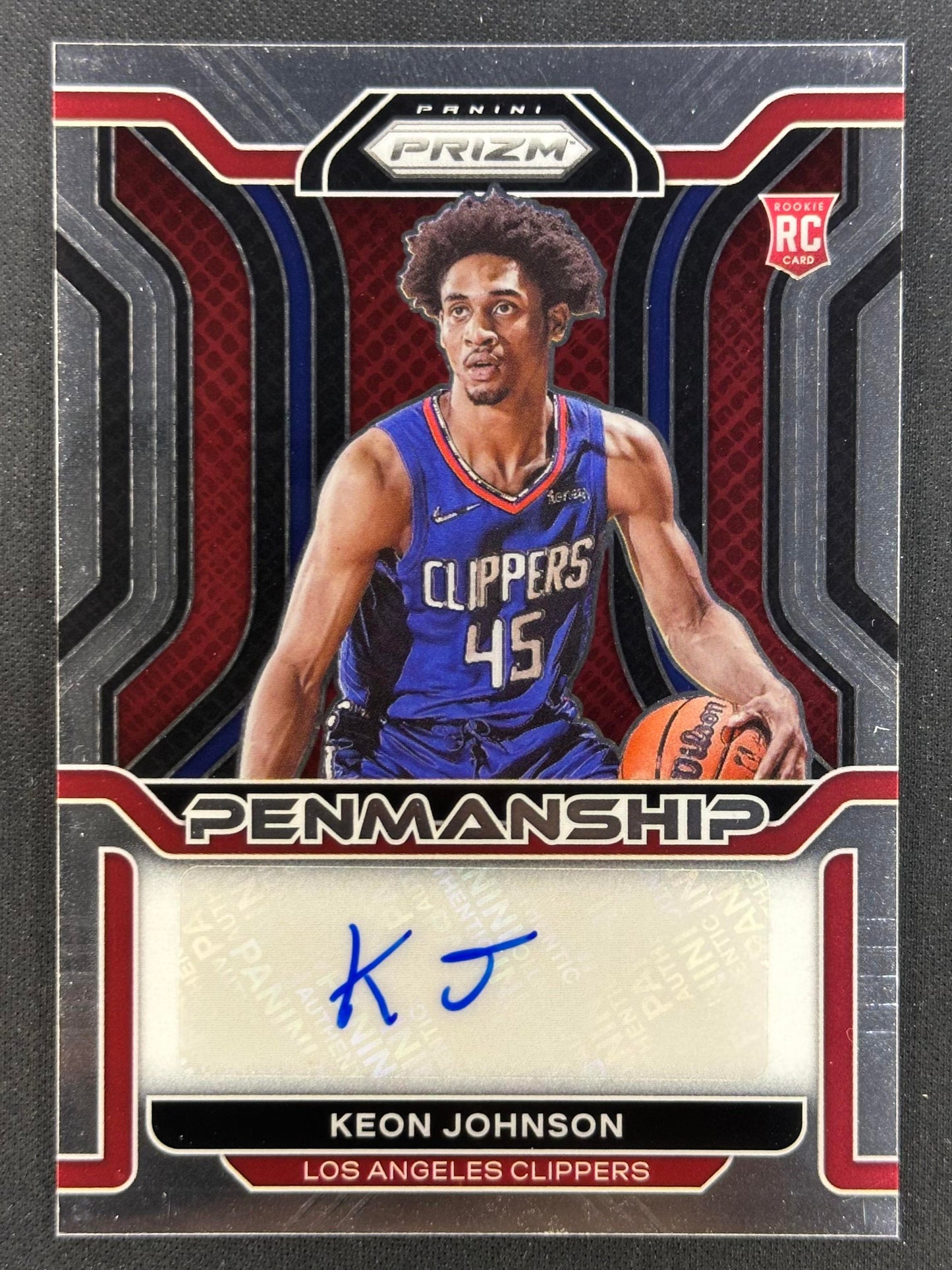 2021-22 Panini Prizm #RP-KJN Keon Johnson Rookie Penmanship Prizms Silver