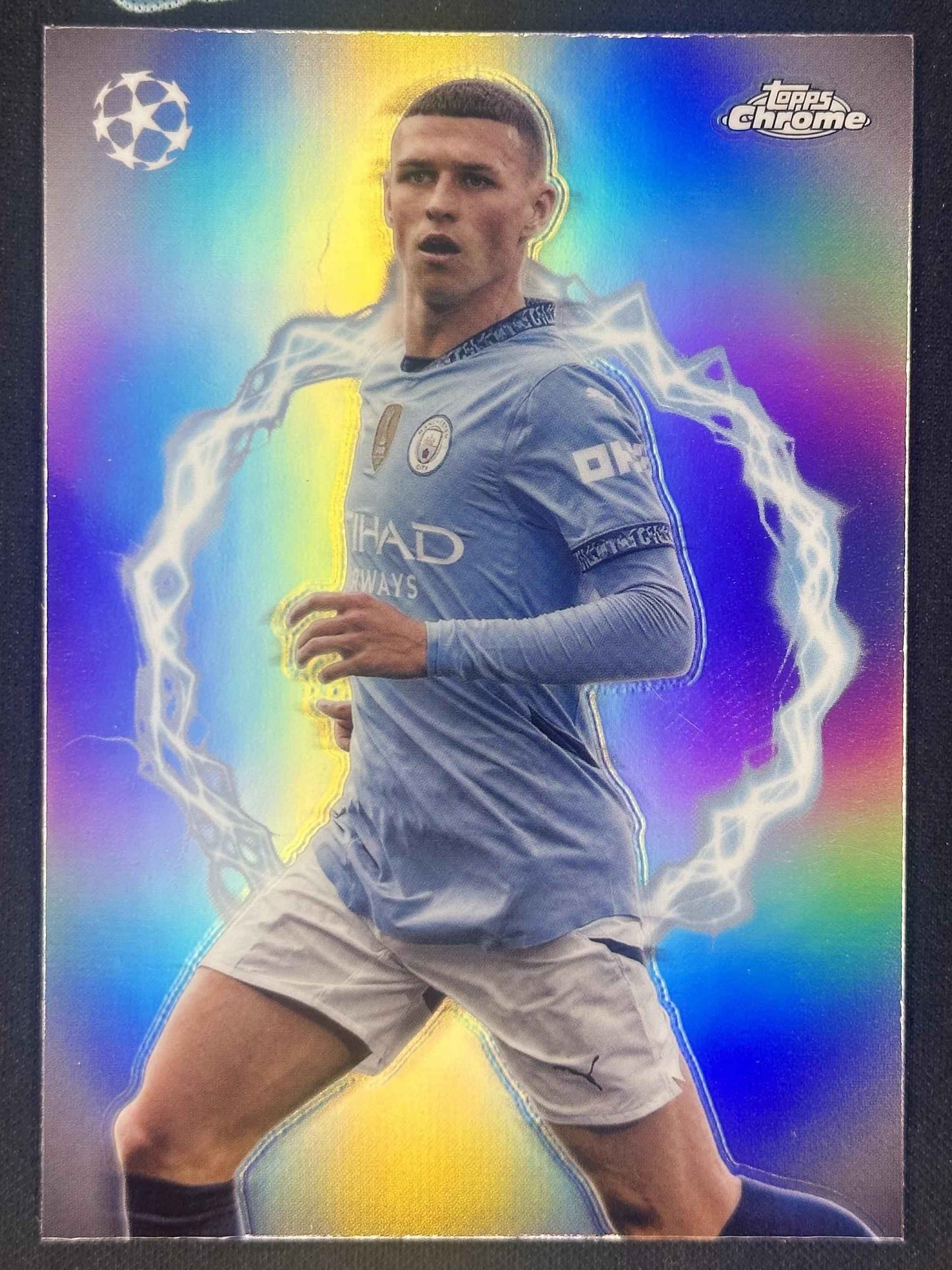 2024-25 Topps Chrome UEFA CC Phil Foden Circle of Power High Voltage