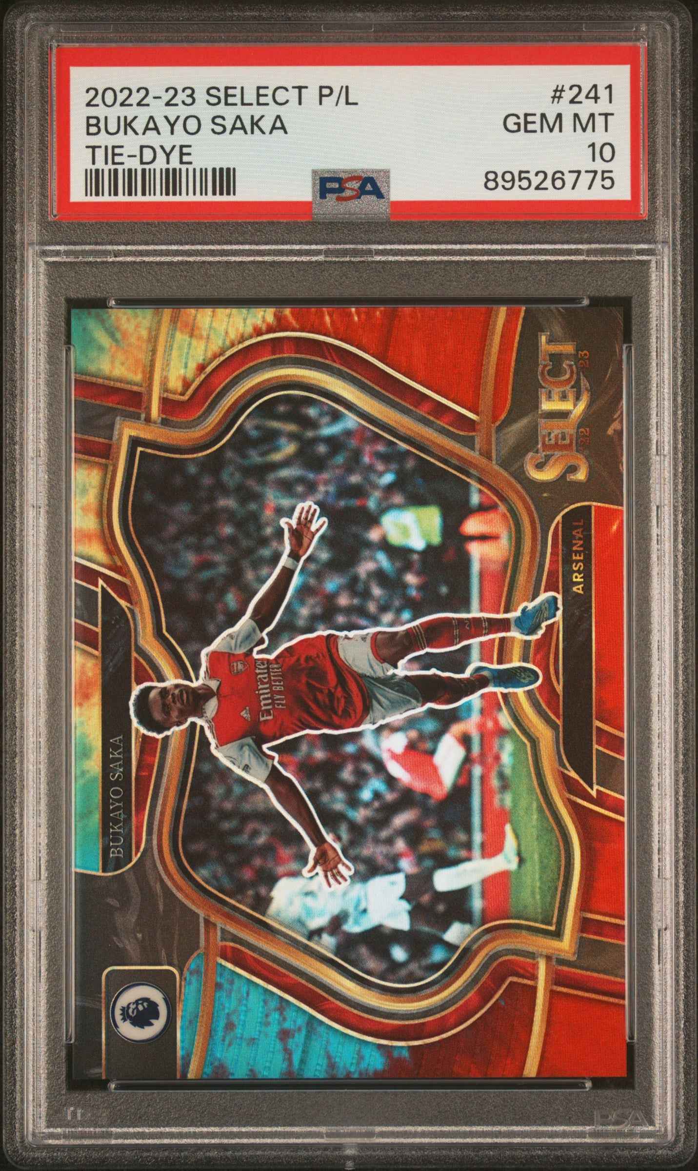 2022-23 Panini Select Premier League #241 Bukayo Saka Tie-Dye PSA 10