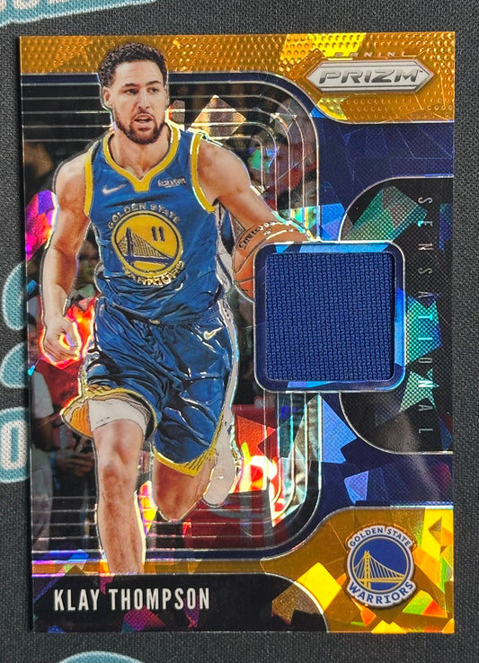 2019-20 Panini Prizm Basketball Sensational Swatches Orange Ice Klay Thompson