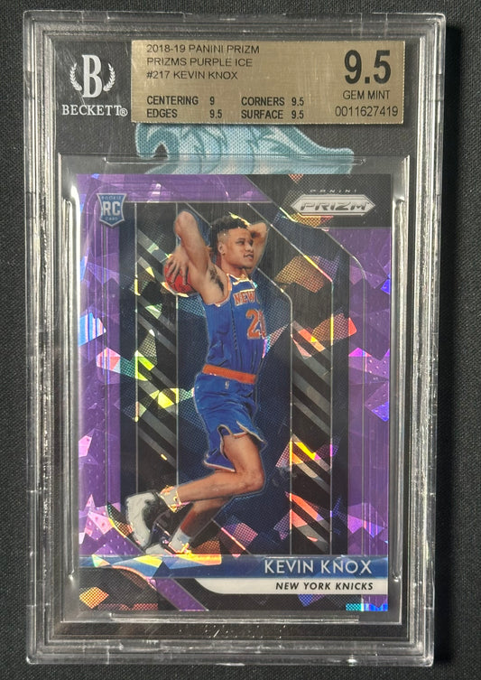 2018-19 Panini Prizm #217 Kevin Knox Prizms Purple Ice BGS 9.5 #/149