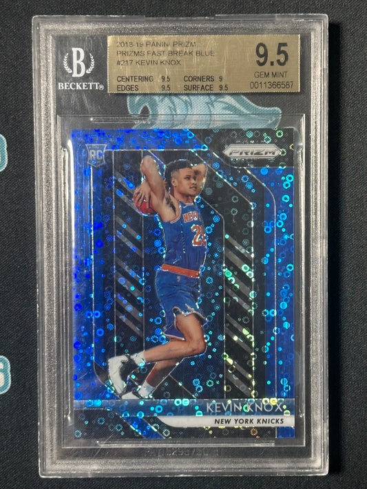2018-19 Panini Prizm #217 Kevin Knox Prizms Fast Break Blue BGS 9.5 #/175