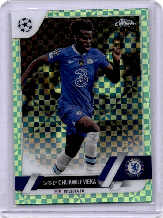 2022-23 Topps Chrome UEFA Club Competitions #91 Carney Chukwuemeka Neon Green X-Fractor #/399