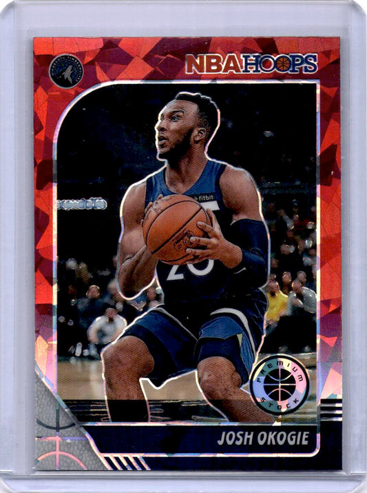 2019-20 Hoops Premium Stock #113 Josh Okogie Prizms Red Cracked Ice