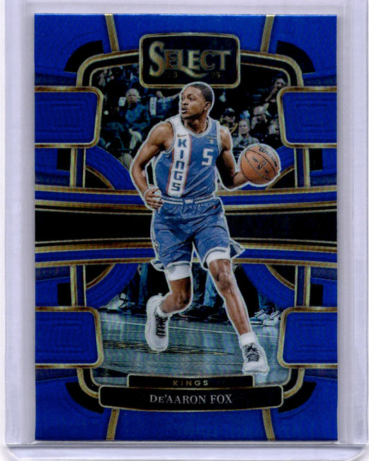 2023-24 Panini Select #49 De'Aaron Fox Blue Prizms