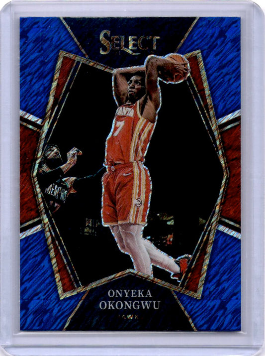 2021-22 Panini Select #119 Onyeka Okongwu Blue Shimmer Prizms