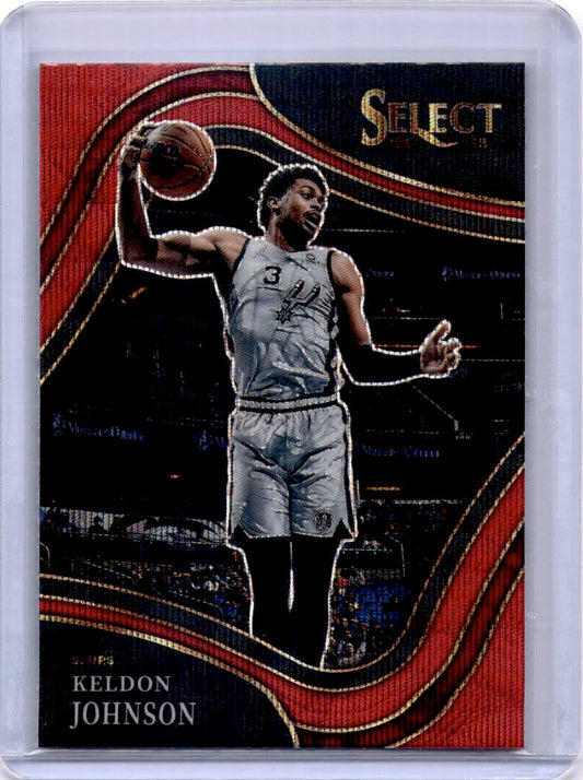 2021-22 Panini Select #227 Keldon Johnson Red Wave Prizms