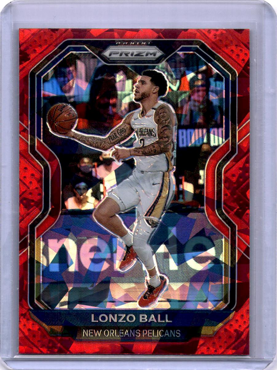 2020-21 Panini Prizm #224 Lonzo Ball Red Ice Prizms