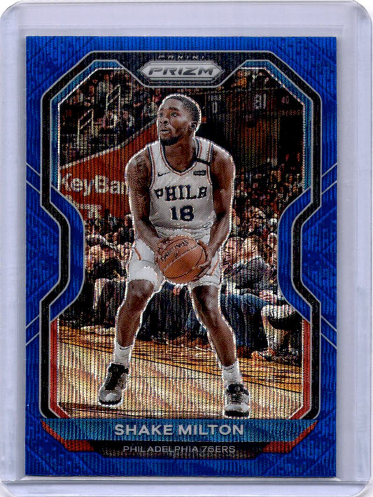 2020-21 Panini Prizm #131 Shake Milton Blue Wave Prizms
