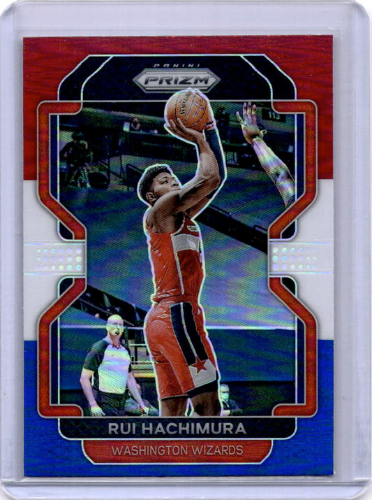 2021-22 Panini Prizm #234 Rui Hachimura Red White and Blue