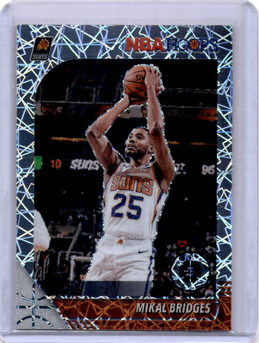 2019-20 Hoops Premium Stock #153 Mikal Bridges Prizms Silver Laser