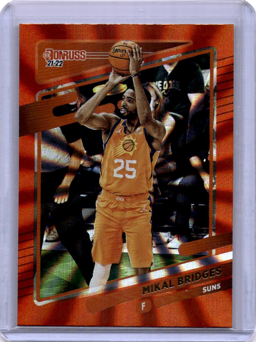2021-22 Donruss #169 Mikal Bridges Holo Orange Laser